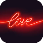 neon love android application logo